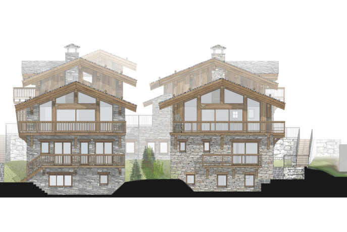 Les Chalets Panoramiques - Façades Sud Ouest - Saint Martin de Belleville - 3 Vallées - Savoie France